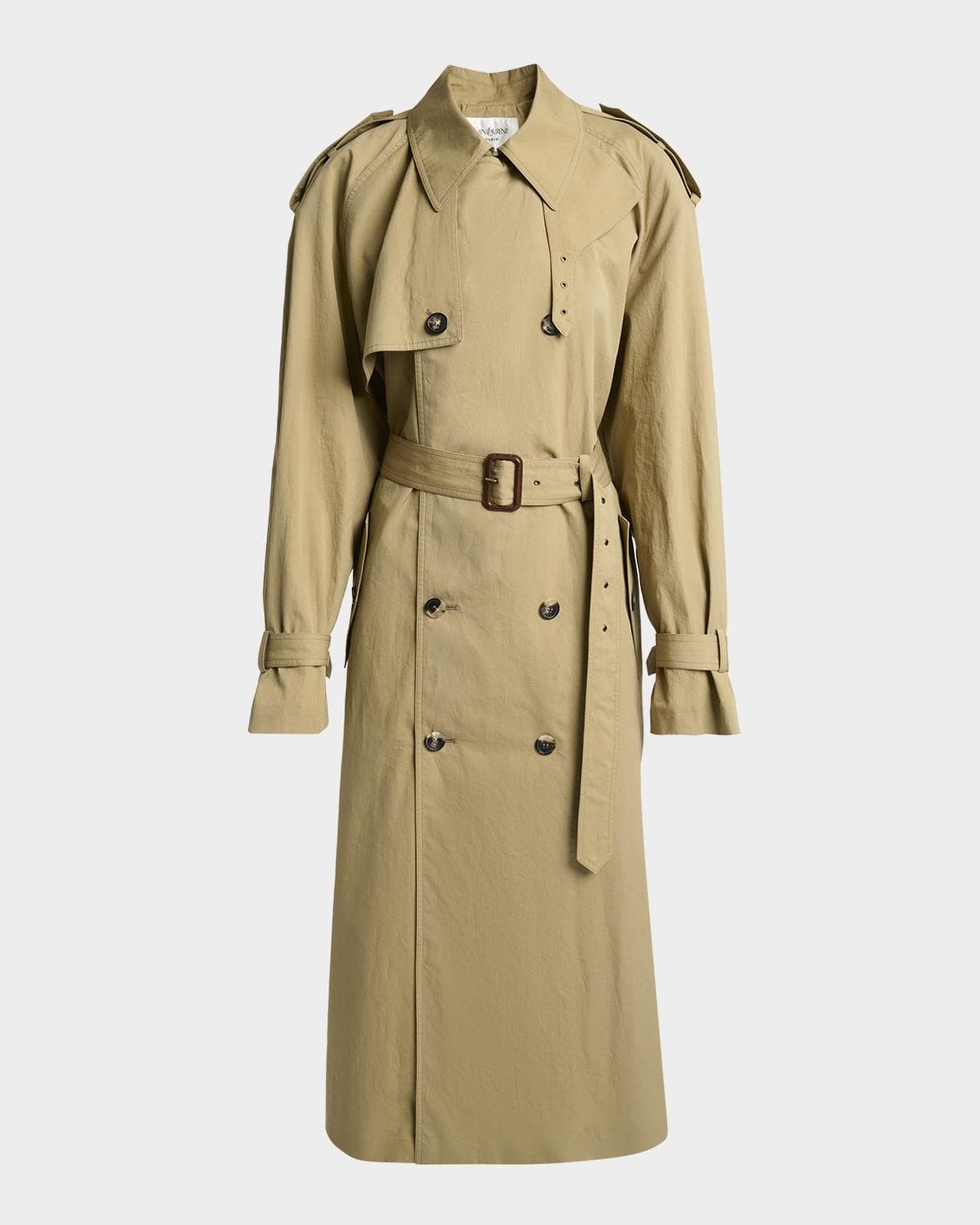 Saint Laurent Belted Double-Breasted Trench Coat