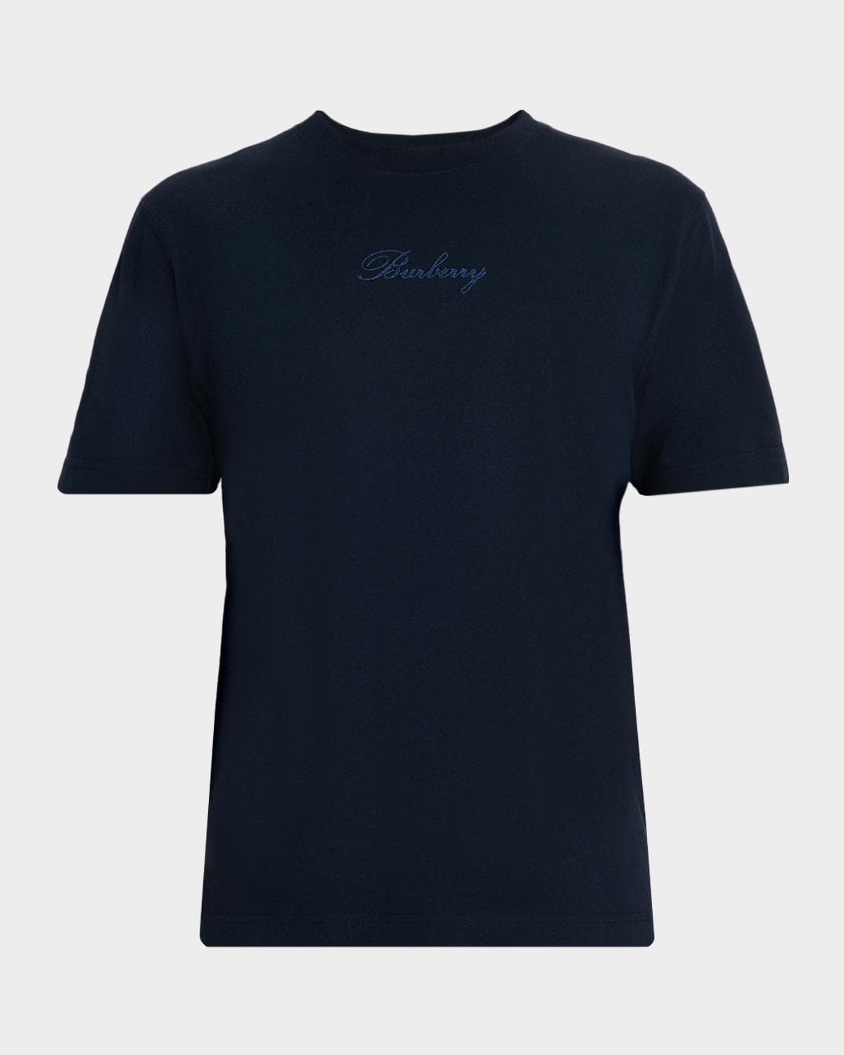 Burberry Men's Check Cursive Logo Cotton T-Shirt