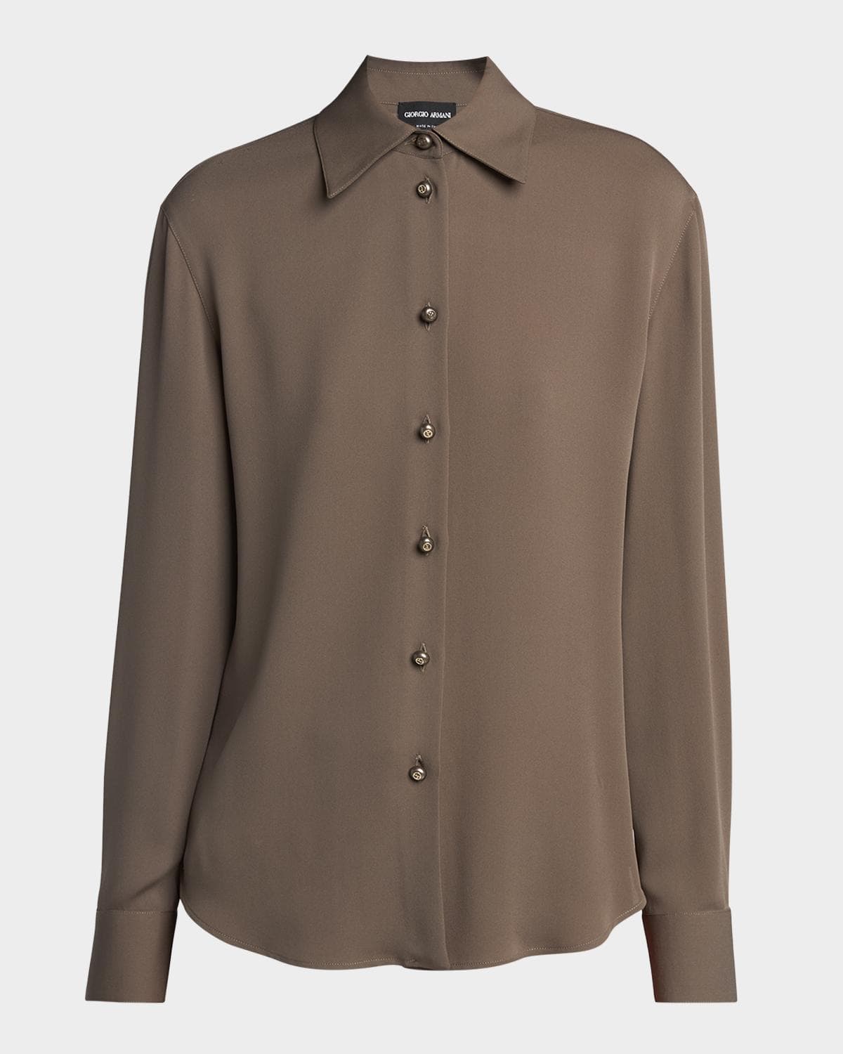 Giorgio Armani Pearly Buttoned Silk Georgette Shirt