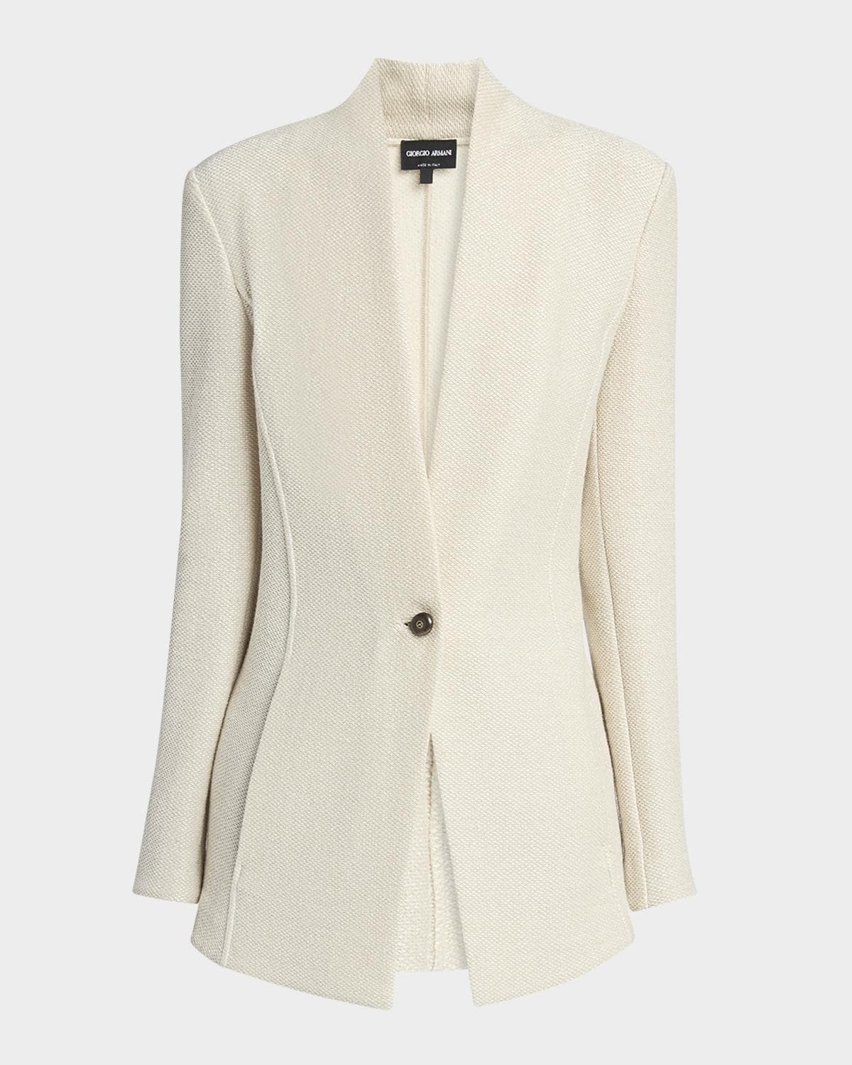 Giorgio Armani Single-Breasted Tweed Blazer Jacket