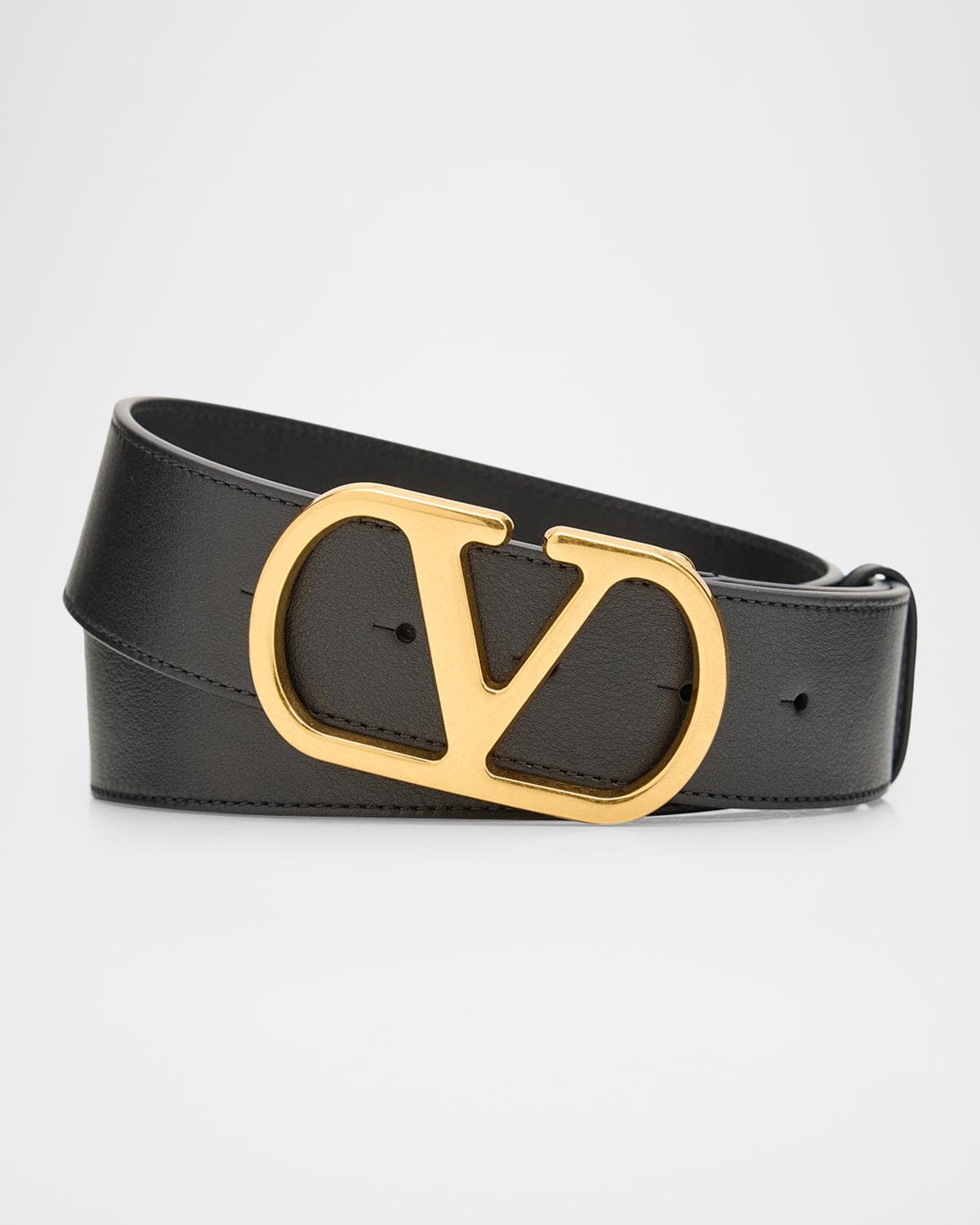 Valentino Garavani Men's VLogo Signature Calfskin Leather Belt · 95