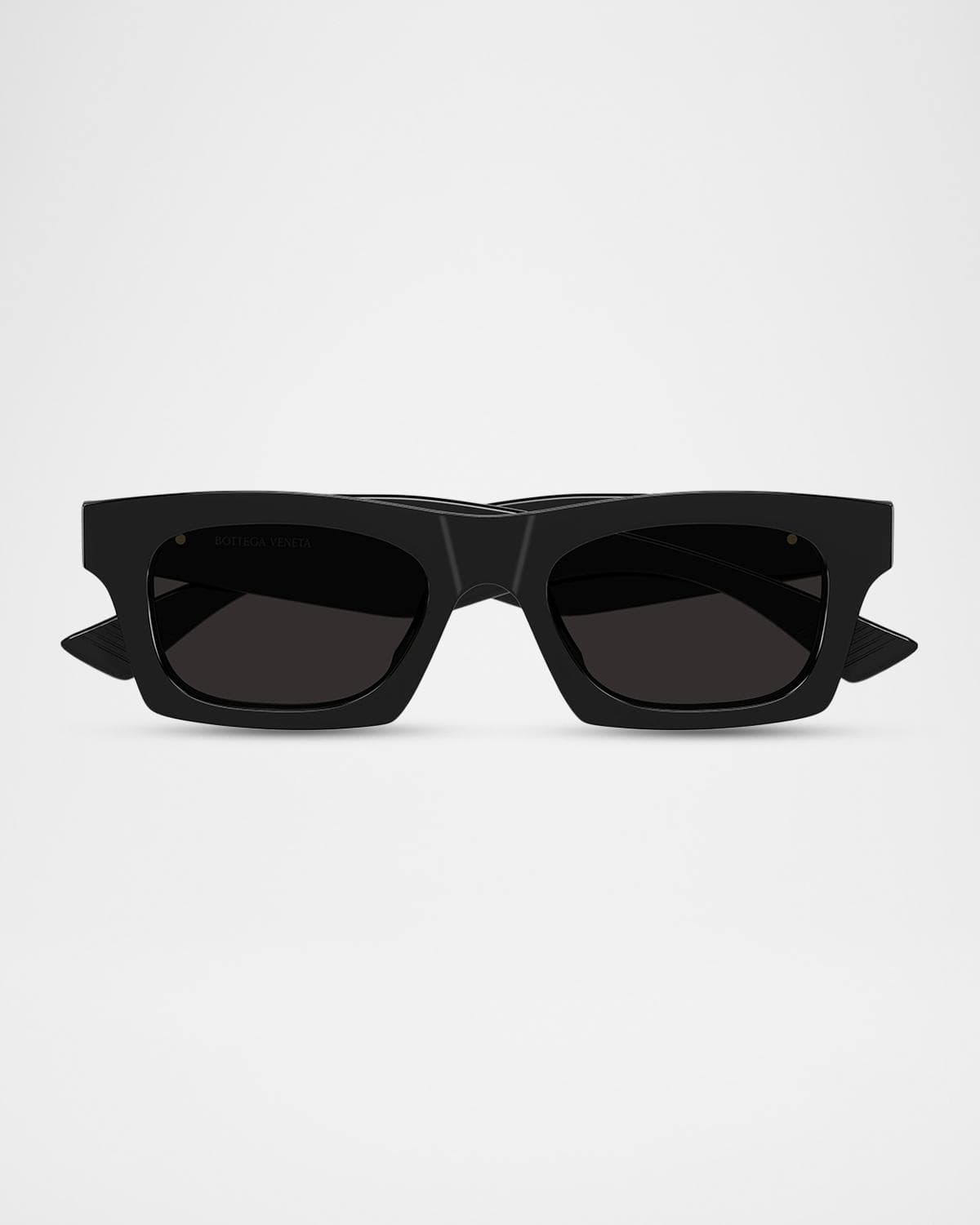 Bottega Veneta Men's BV1457S-001 Acetate Rectangle Sunglasses