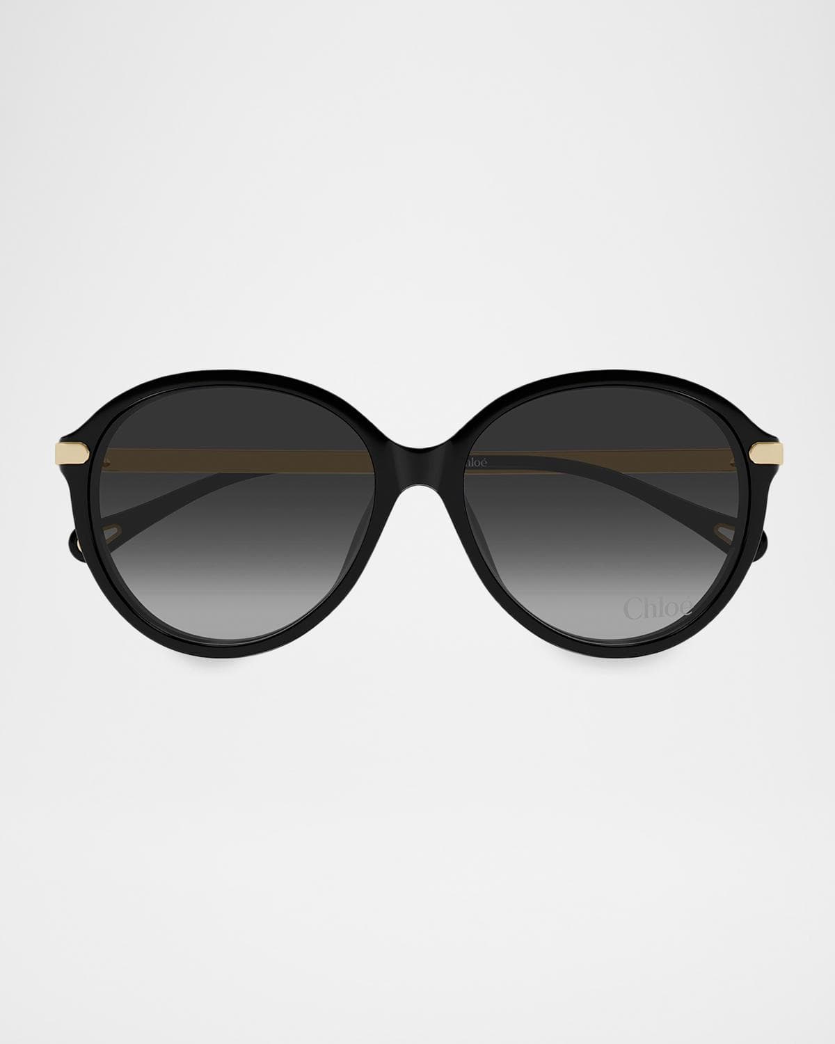 Chloe Round Acetate & Metal Sunglasses