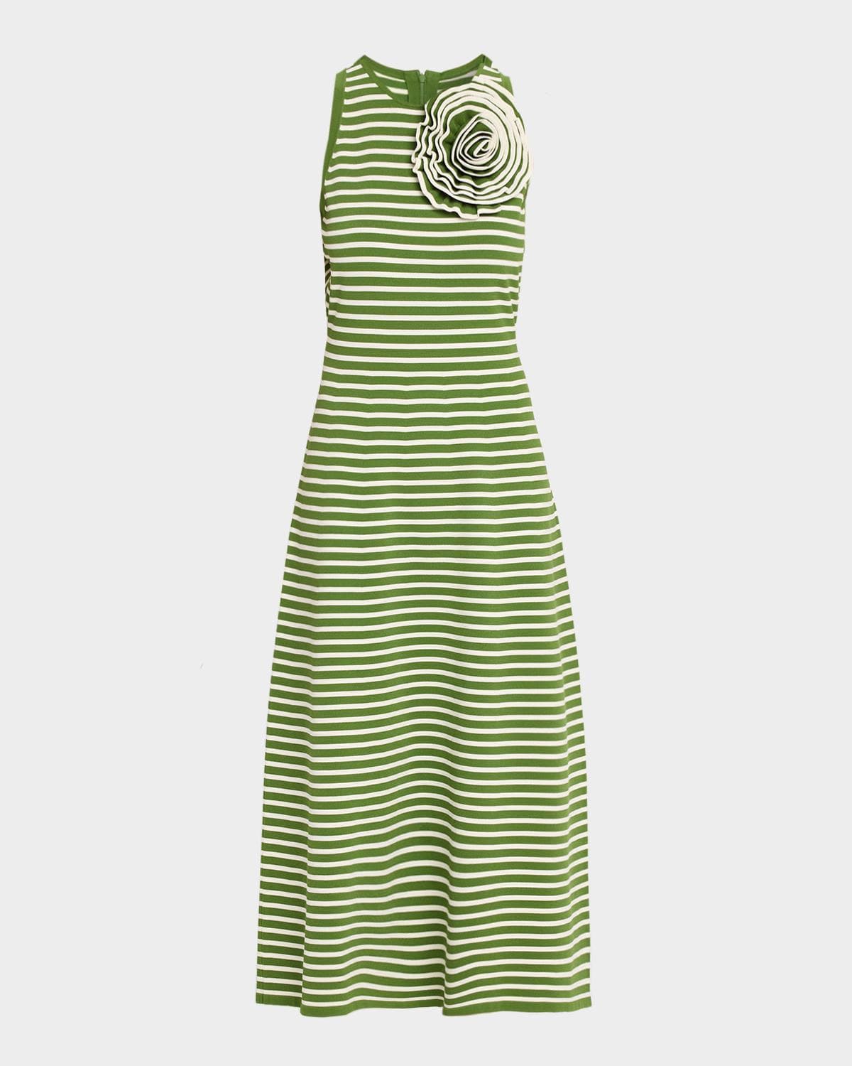 Lela Rose Rose Striped Knit Halter Ankle Dress