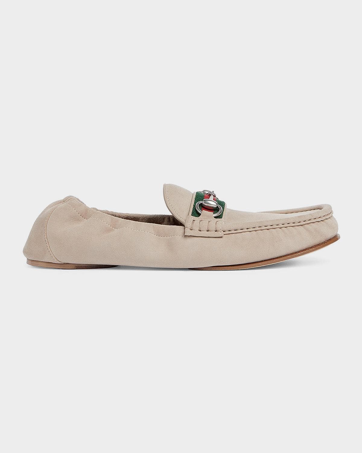 Gucci Men's Horsebit 1953 Suede Moc-Toe Loafers