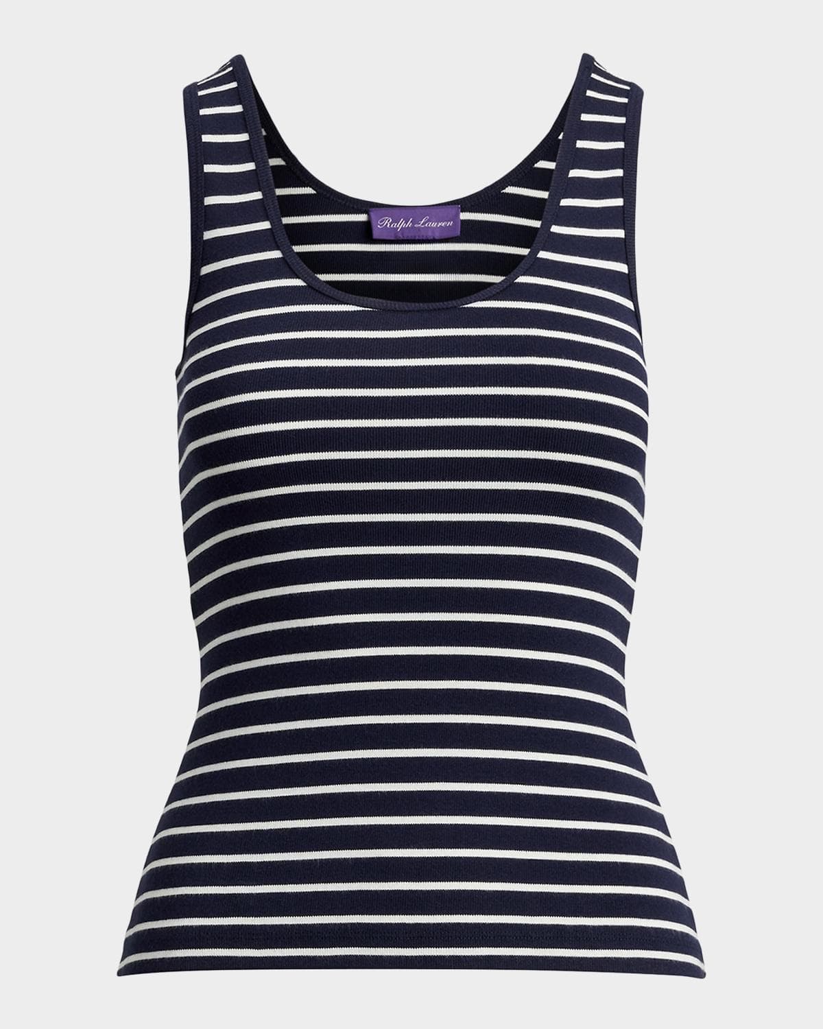 Ralph Lauren Collection Ellis Rib-Knit Striped Tank Top