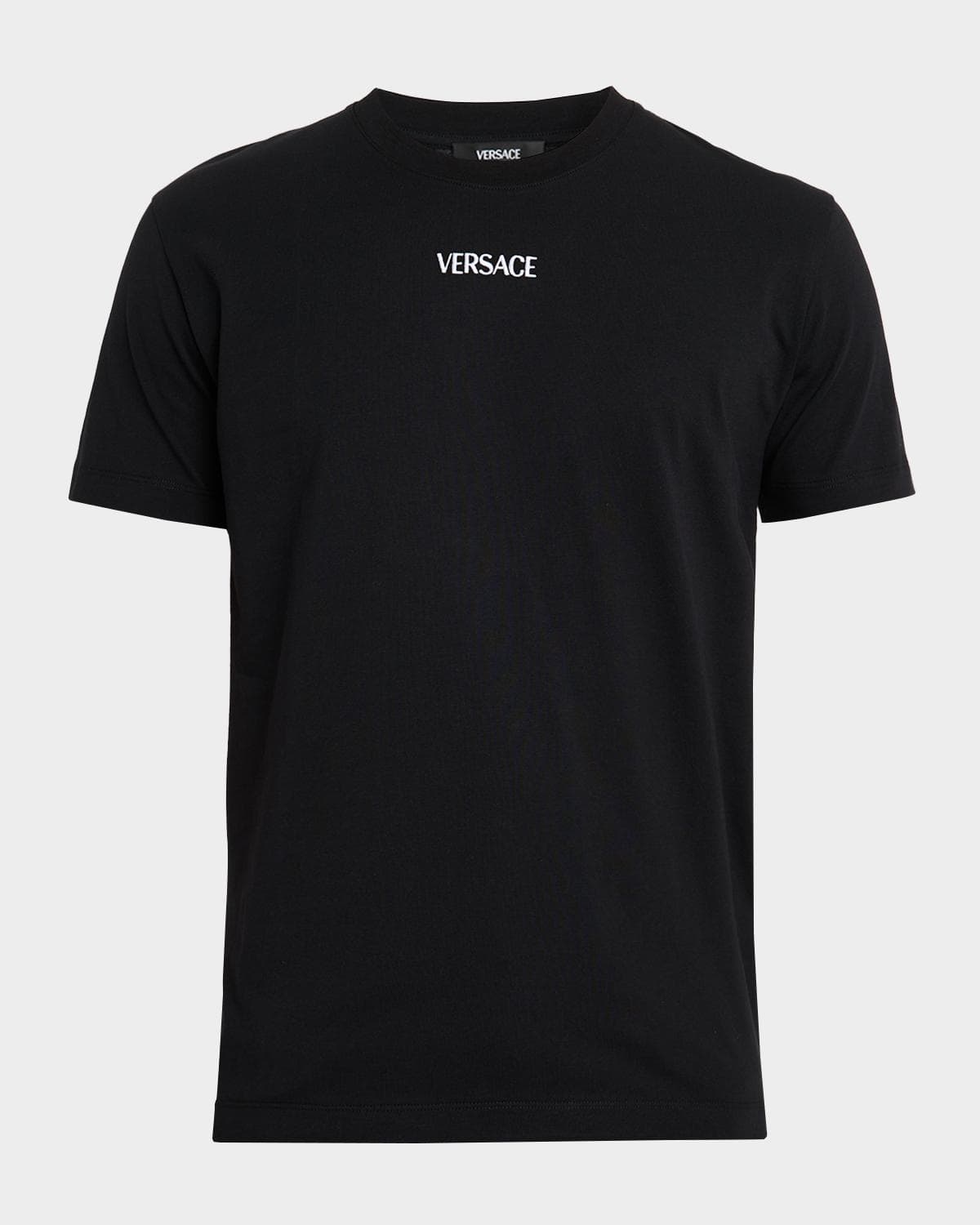 Versace Men's Cotton Embroidered Logo T-Shirt