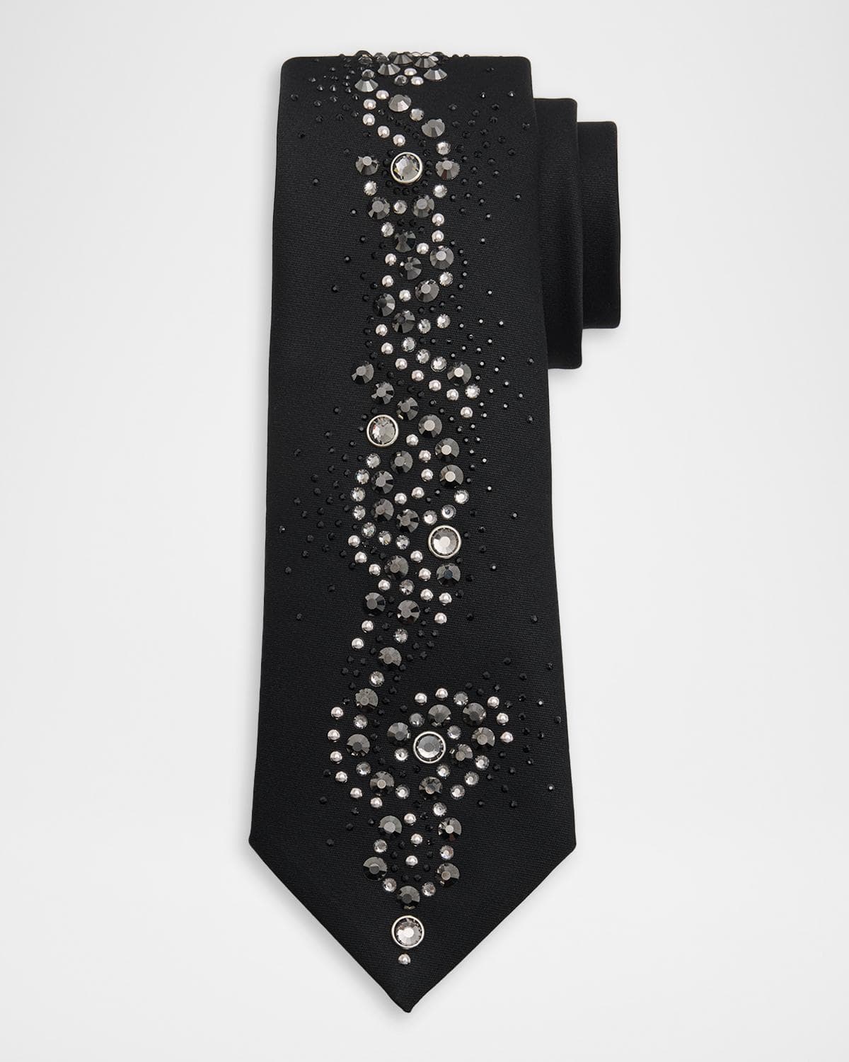 Versace Men's Wool Blend Medusa Rhinestone-Embellished Tie