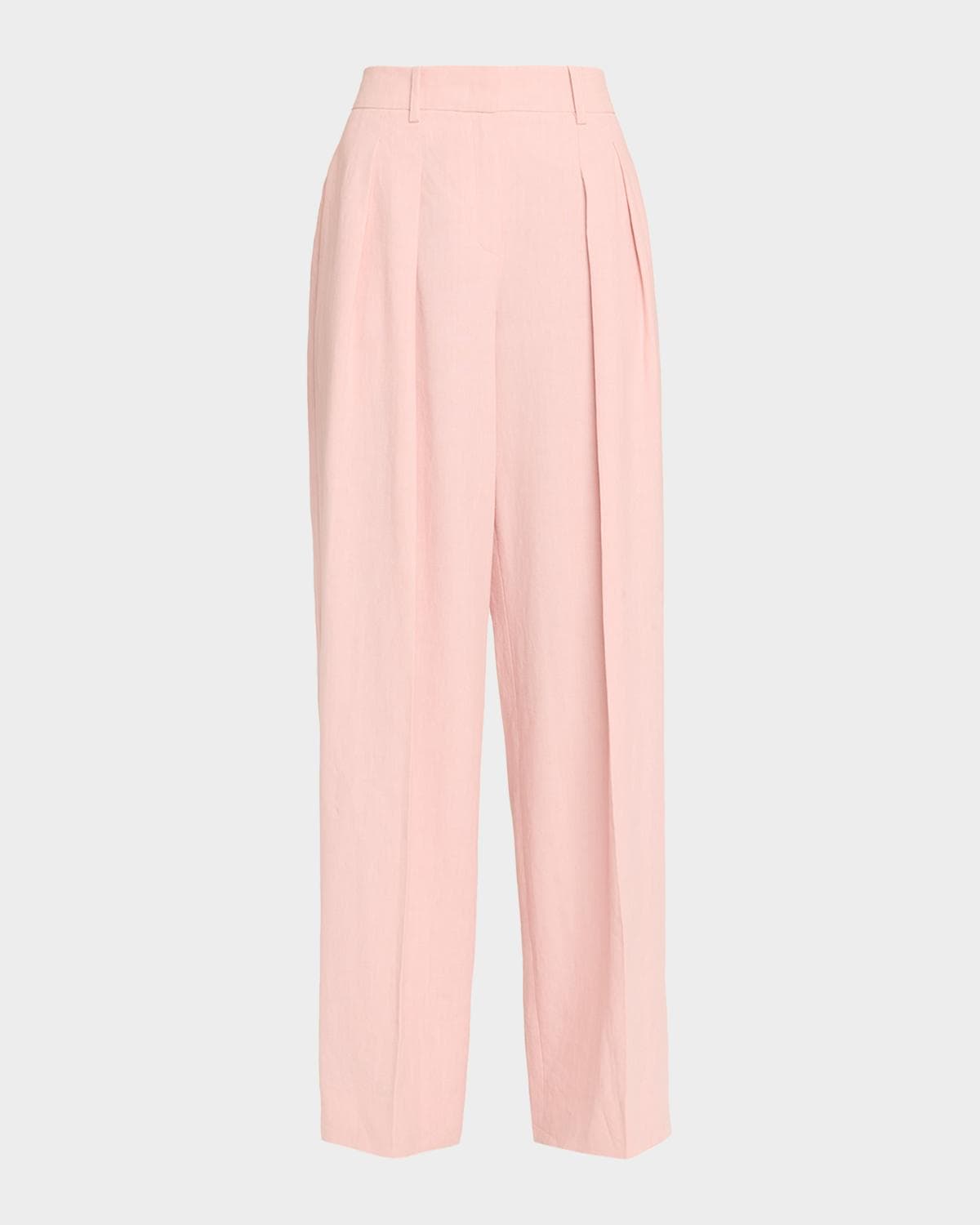 Michael Kors Collection Pleated Wide-Leg Linen Trousers