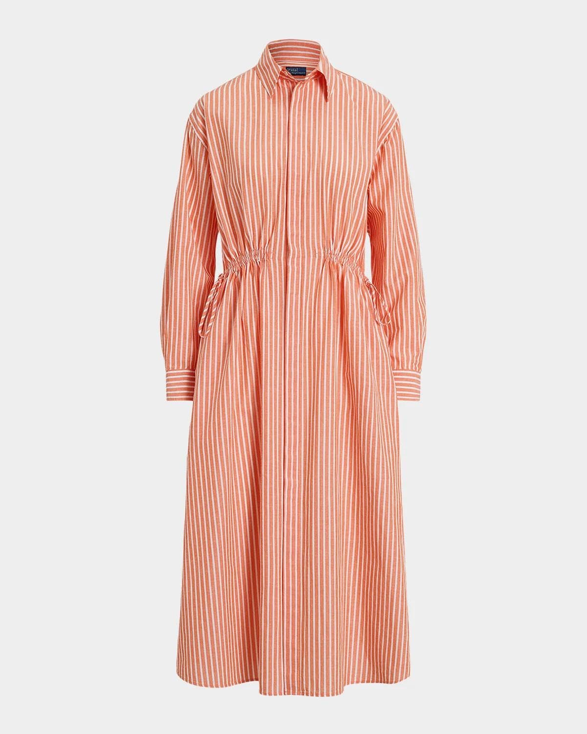 Polo Ralph Lauren Margo Striped Cotton-Linen Shirtdress