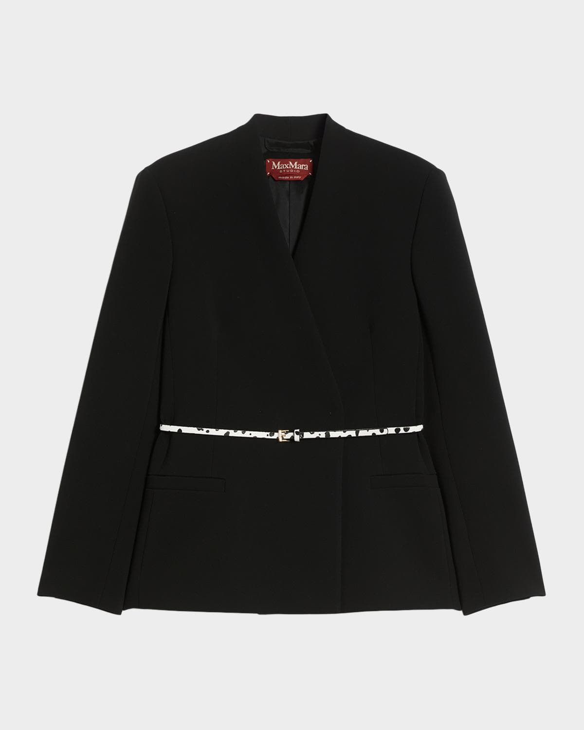 Max Mara Studio Quinoa Belted Wrap-Front Jacket · 4