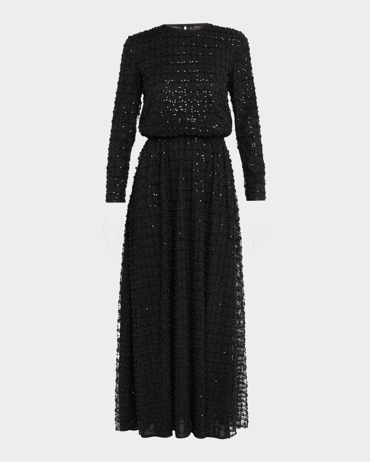 Emporio Armani Sequined Tulle Long Dress