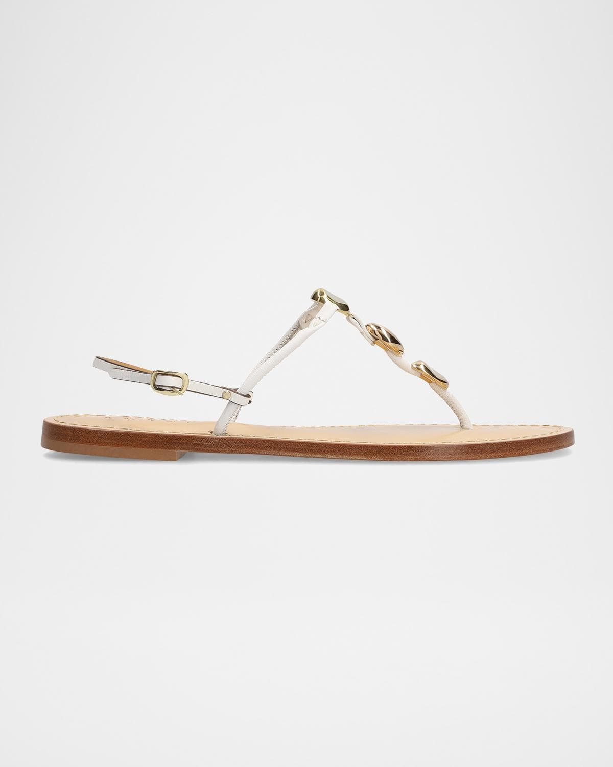 AMANU The Nairobi Leather T-Strap Sandals