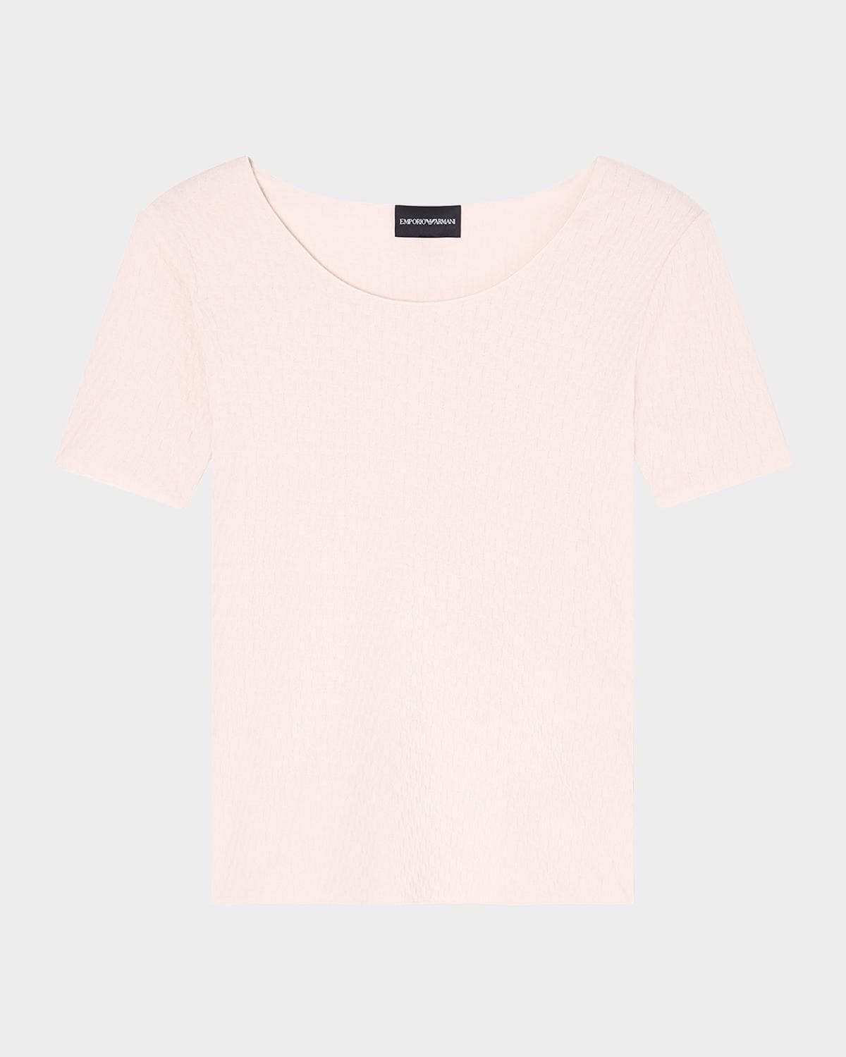 Emporio Armani Pointelle Scoop-Neck Tee