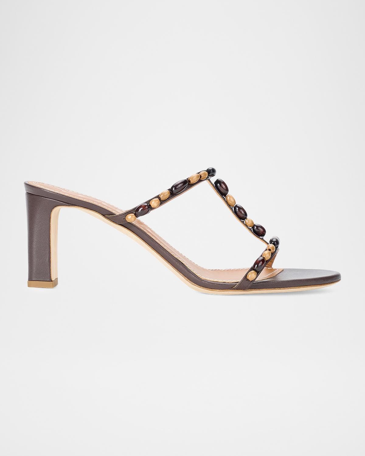 STAUD Talita Beaded Leather Sandals
