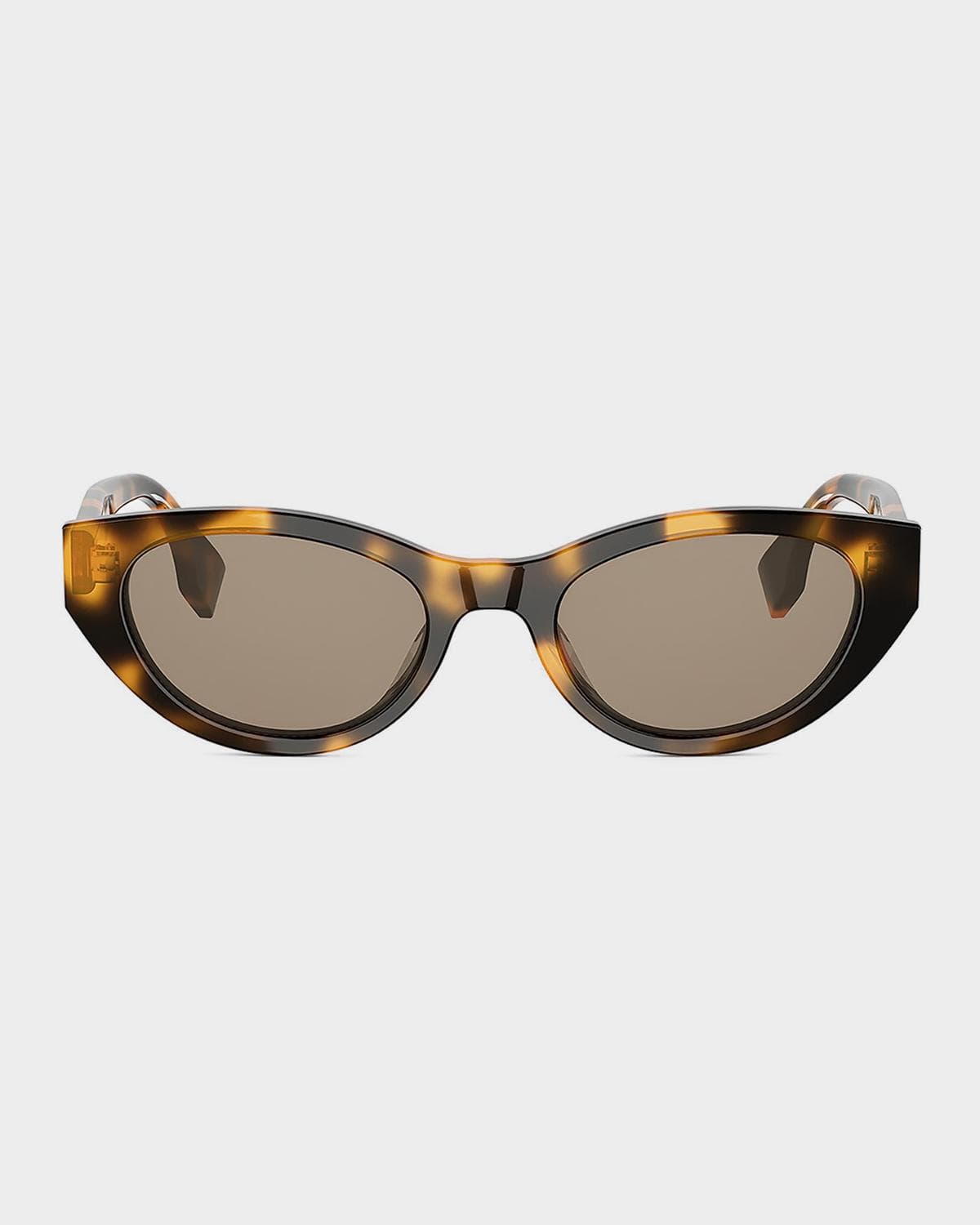 Fendi Lettering 51mm Acetate Cat-Eye Sunglasses