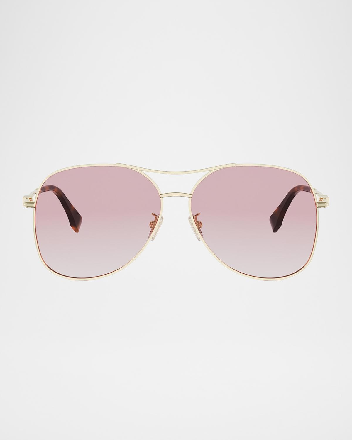 Fendi Fendigraphy 61mm Metal Aviator Sunglasses