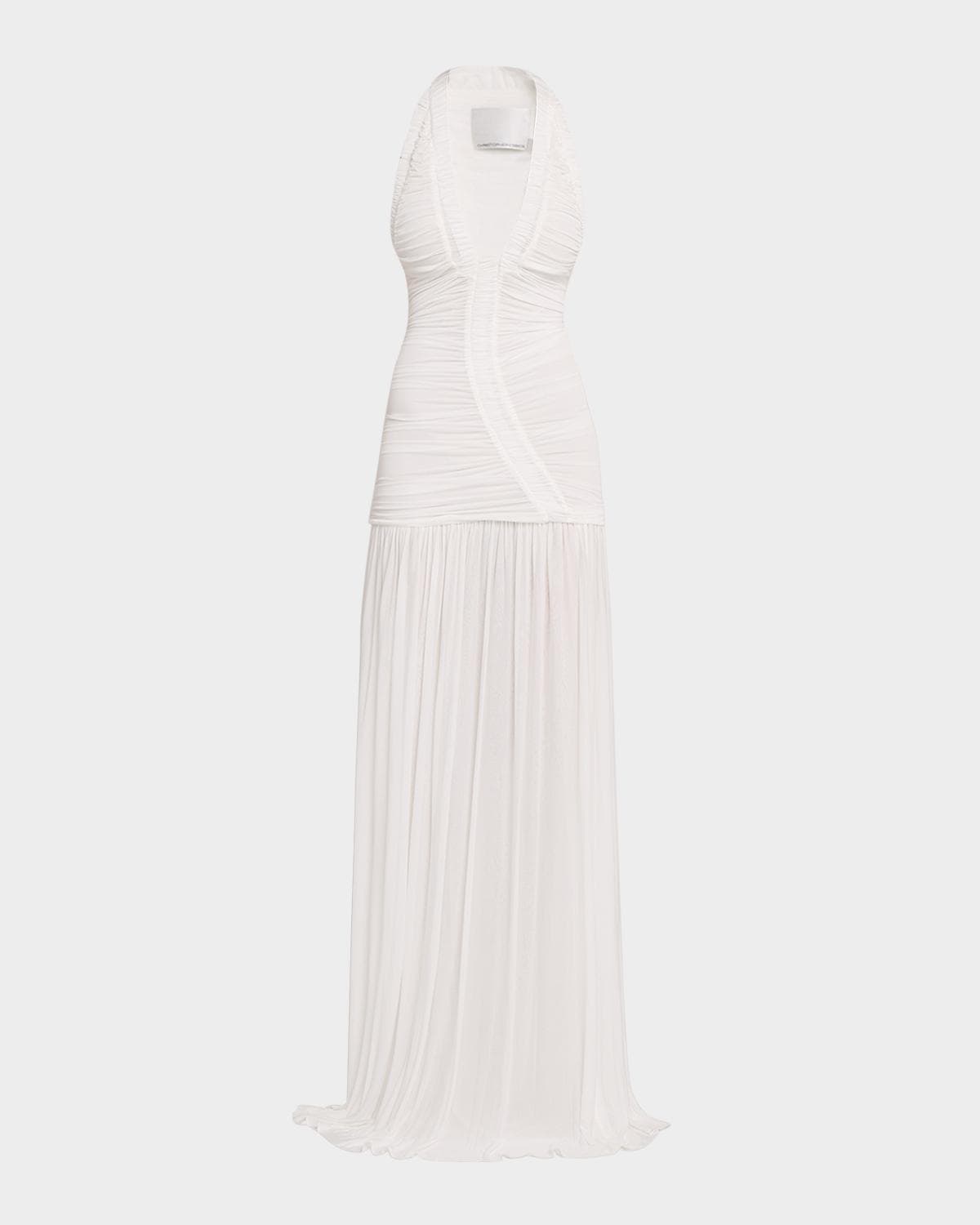 Christopher Esber Orion Plunging Ruched Drop-Waist Gown