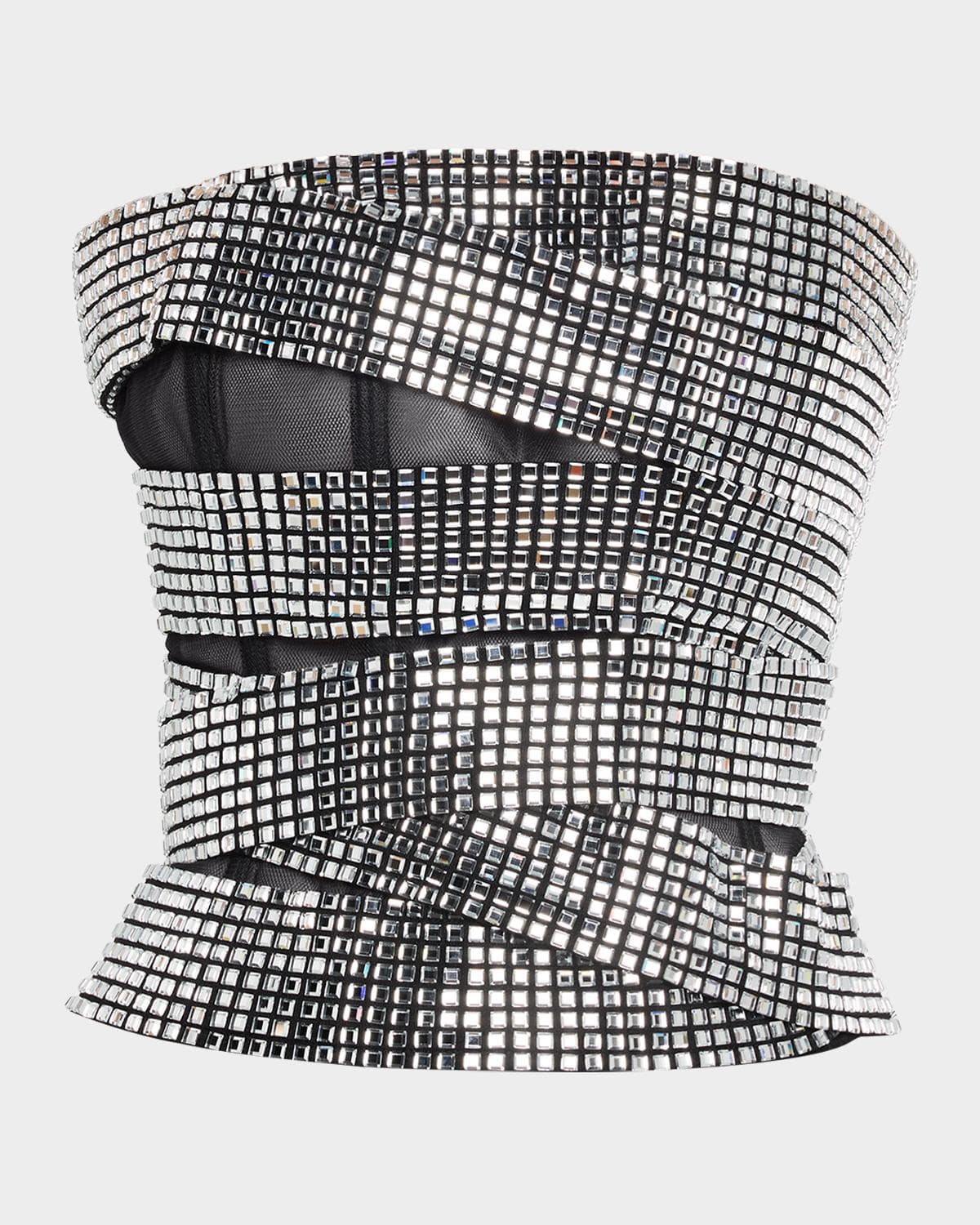 AREA Disco Ball Bustier Top