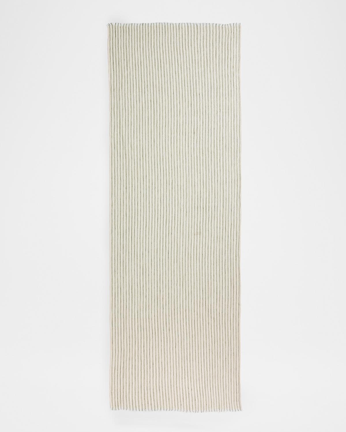 Brunello Cucinelli Sparkling Striped Linen-Blend Scarf