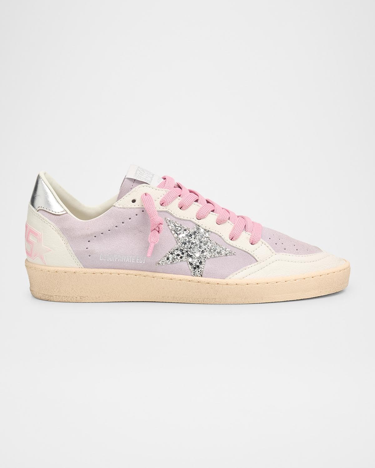 Golden Goose Ball Star Leather Glitter Low-Top Sneakers