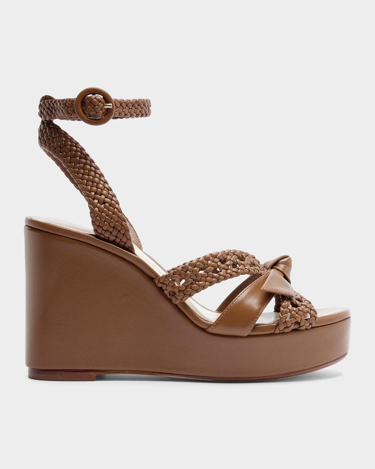 Alexandre Birman Suelita 100MM Woven Raffia Platform Wedges