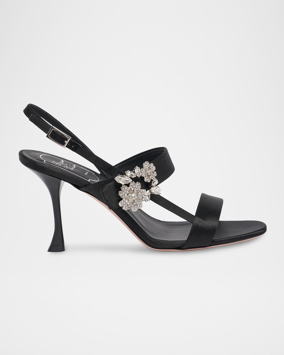 Roger Vivier 85mm Mini Bouquet Satin Slingback Sandals