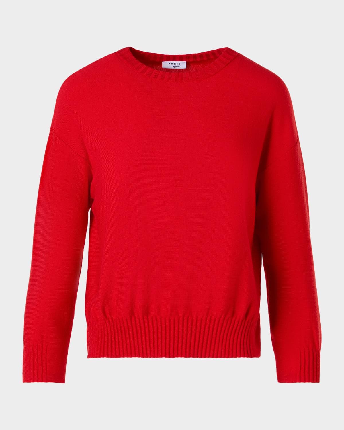 Akris punto Merino Wool Knit Crewneck Sweater