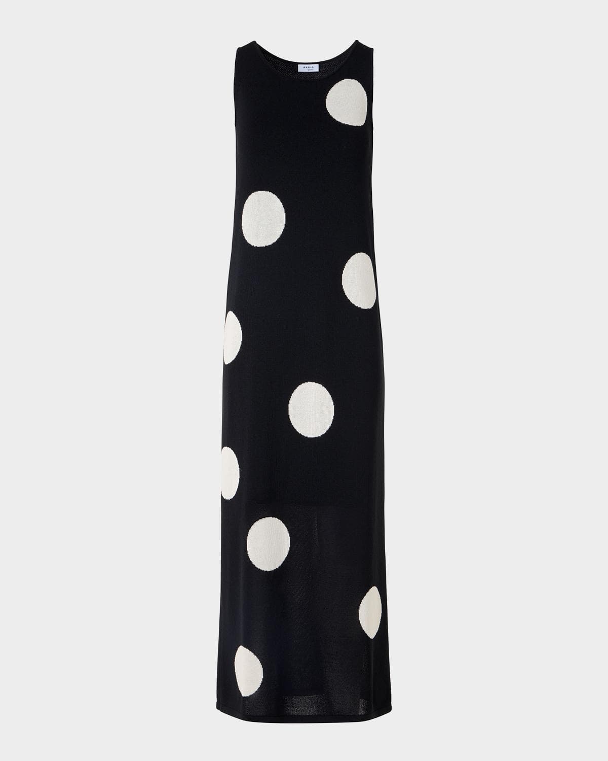 Akris punto Polka Dot Knit Sleeveless Midi Dress