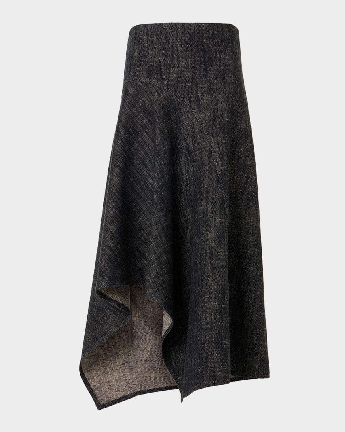 Akris punto Washed Heavyweight Cotton Denim Midi Skirt