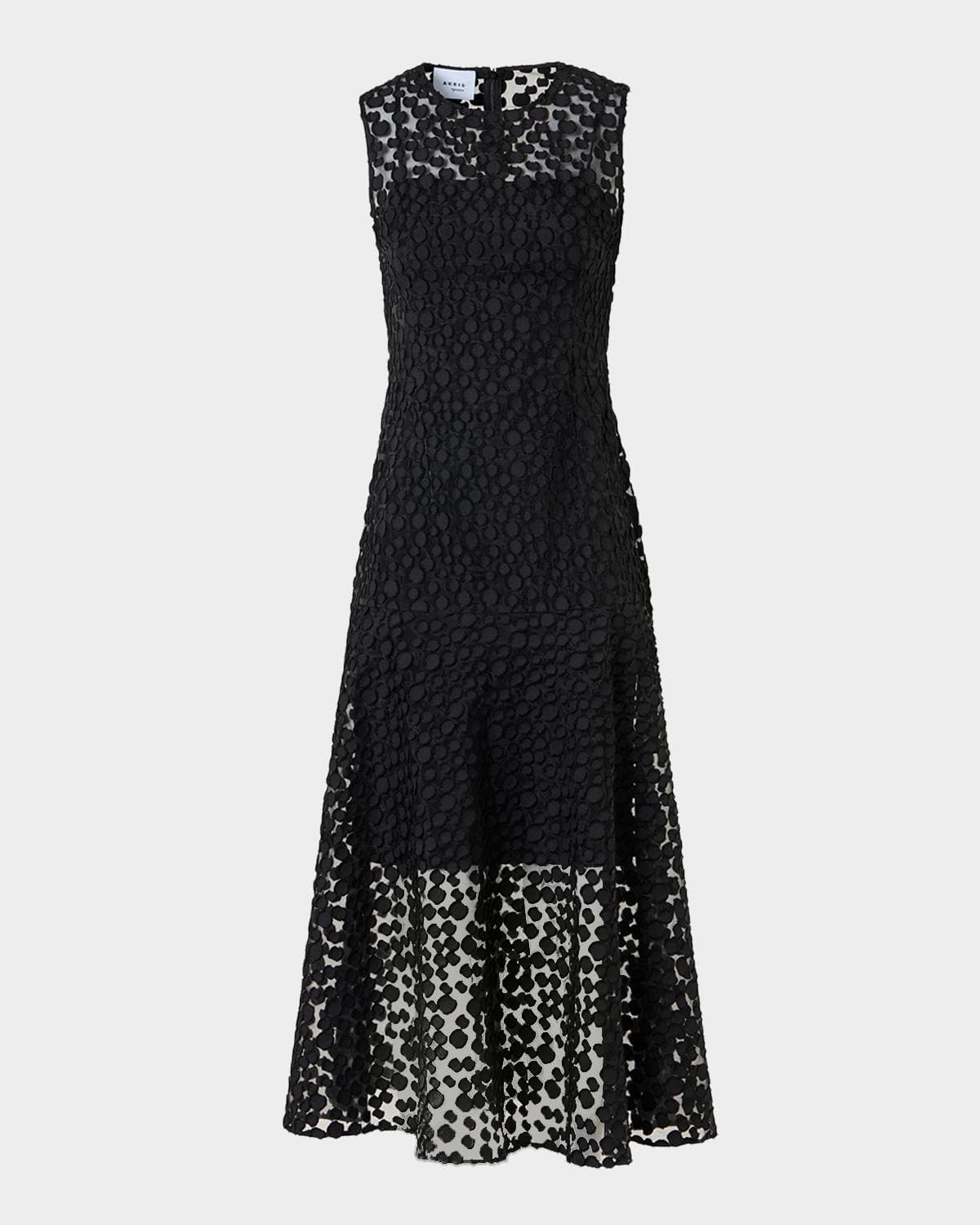 Akris punto Sleeveless Dot Tulle Midi Dress