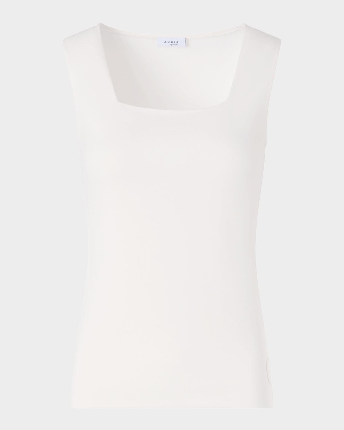 Akris punto Square-Neck Modal Stretch Jersey Tank Top