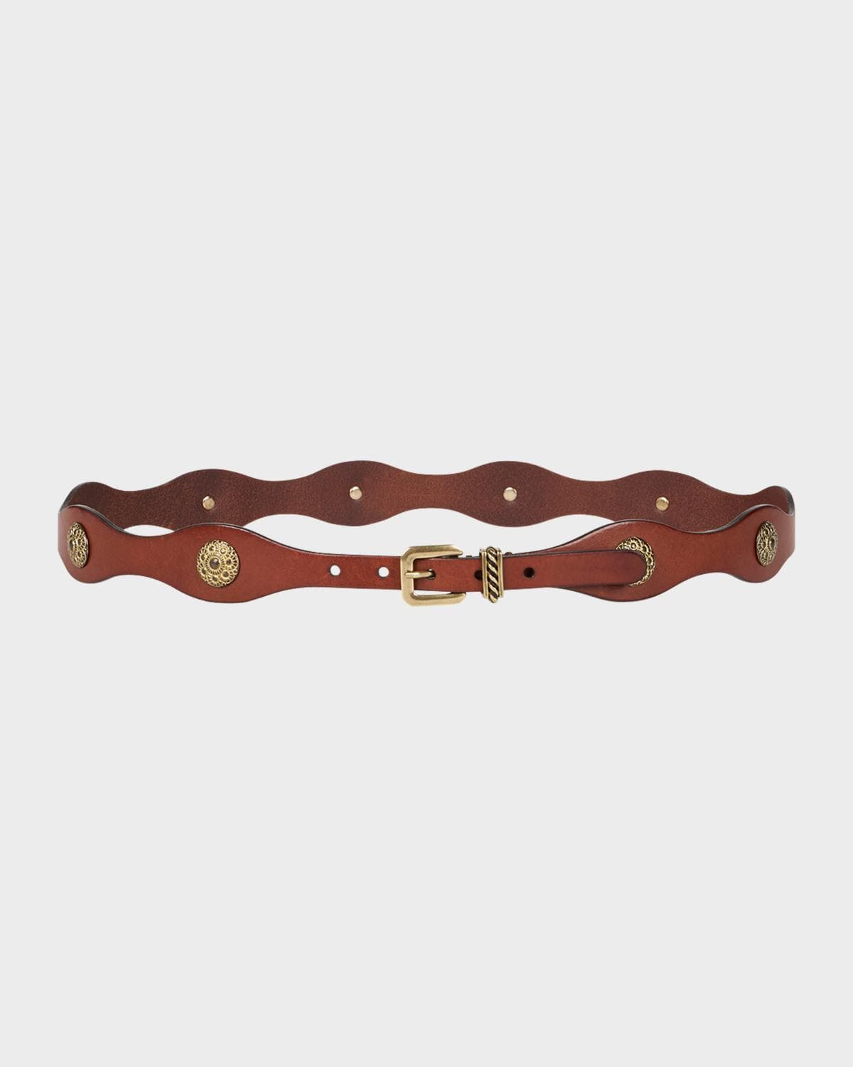 Etro Leather Belt with Jewel Studs