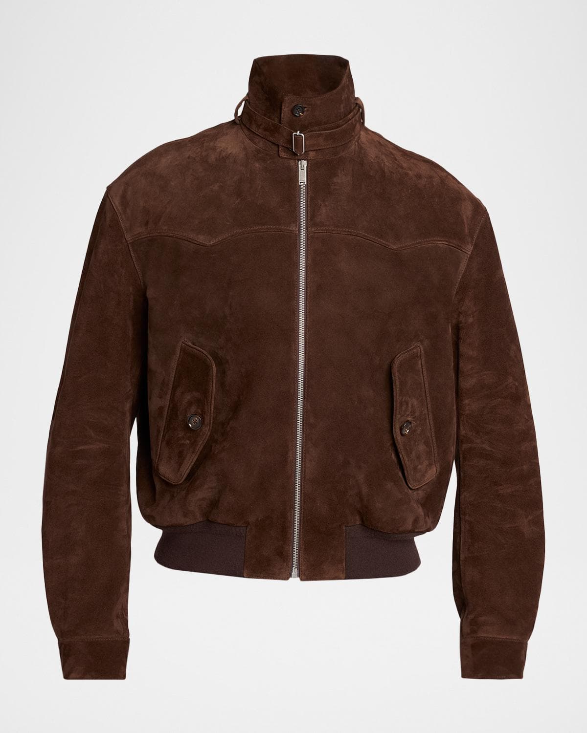McQueen Men's Harrington Cropped Leather Bomber Jacket · 52