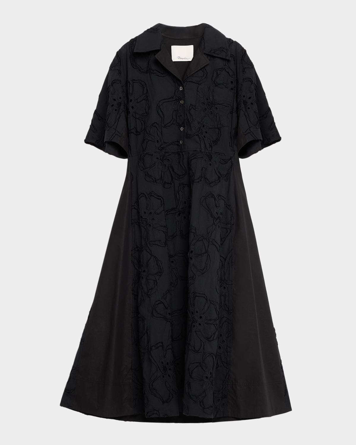 3.1 Phillip Lim Floral Embroidered Midi Shirtdress