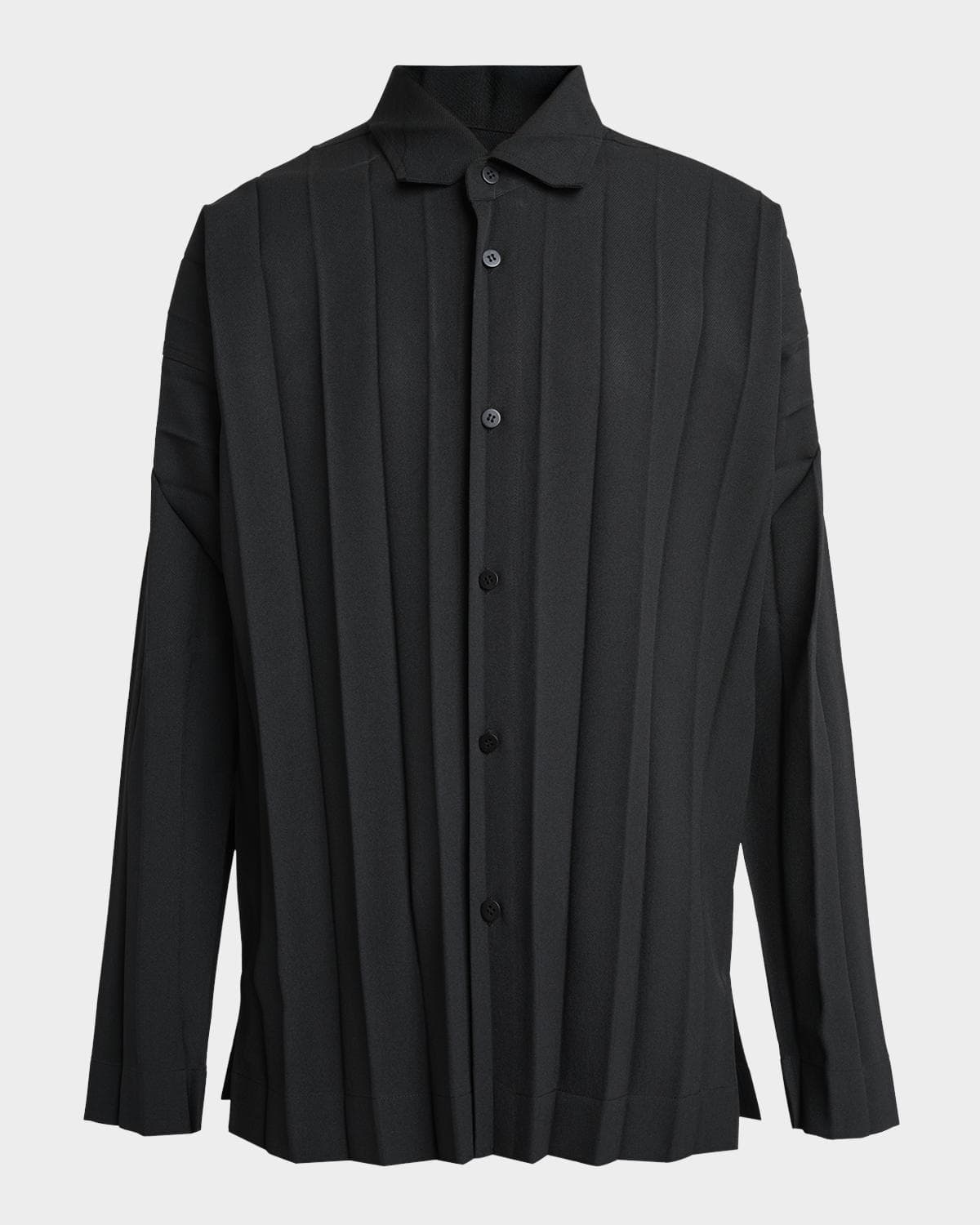 Homme Plissé Issey Miyake Men's Pleated Relaxed Fit Button-Down Shirt