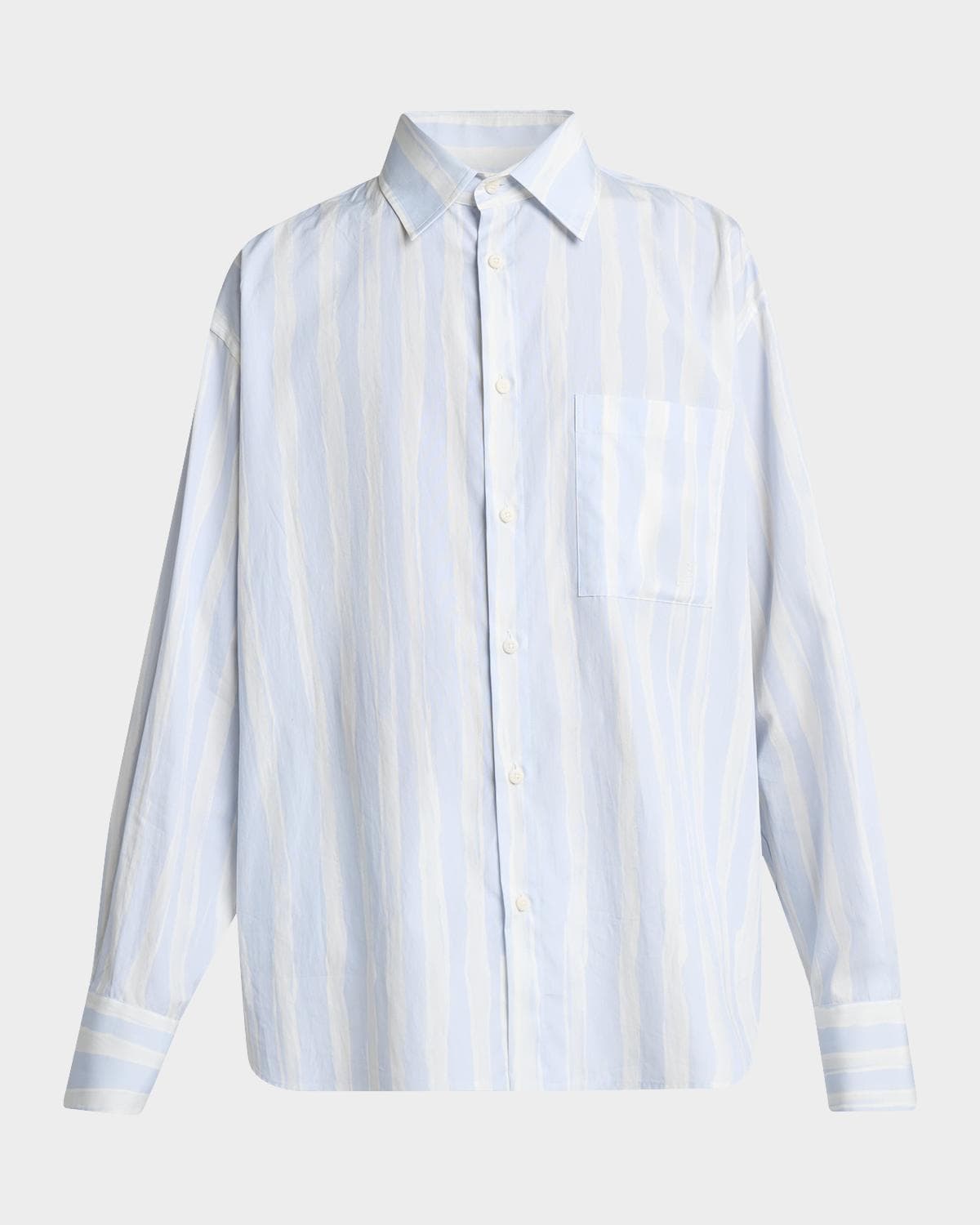 Jacquemus Men's Candy Stripe Relaxed Cotton Button-Down Shirt