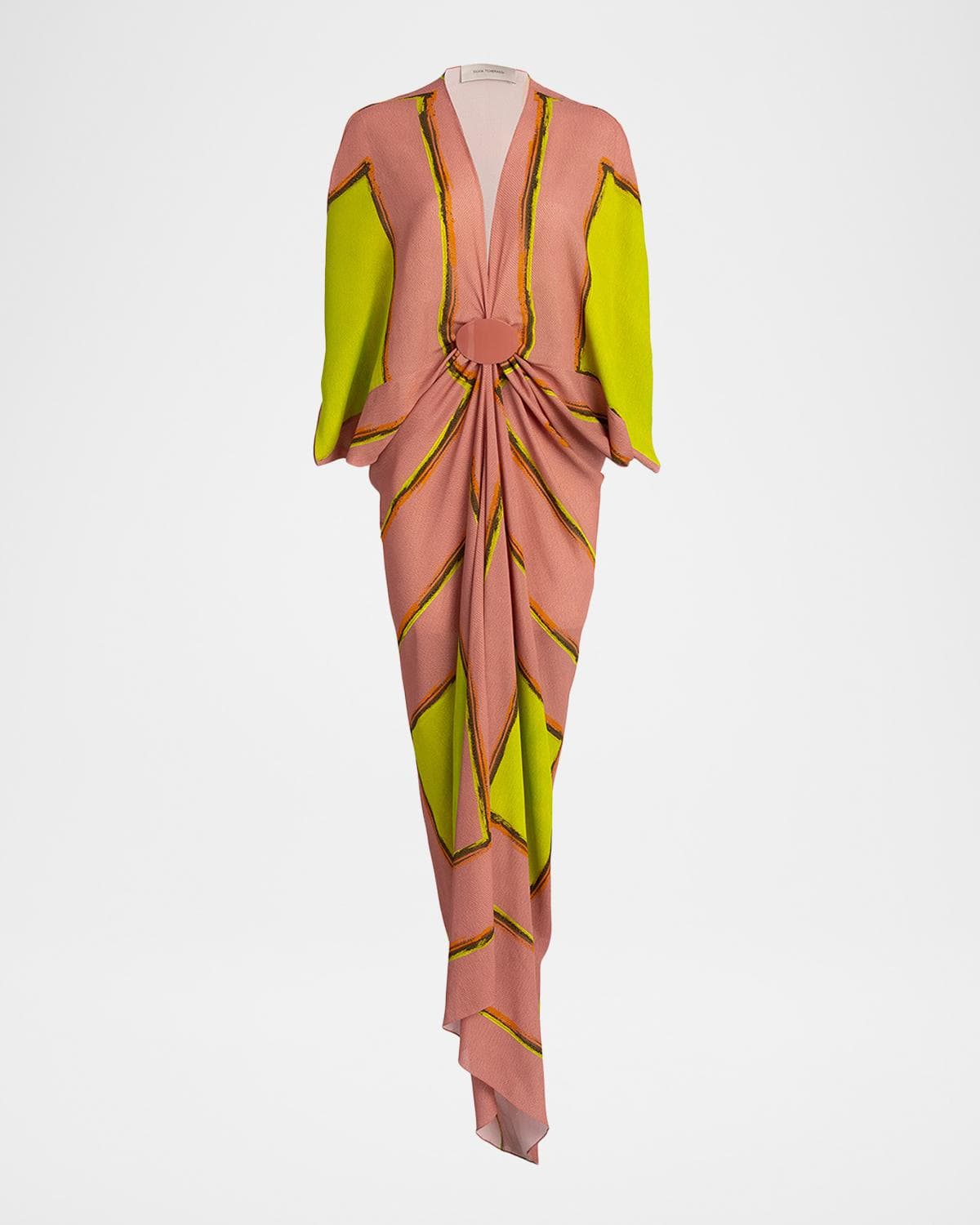 Silvia Tcherassi Fiore Gathered Maxi Tunic Dress