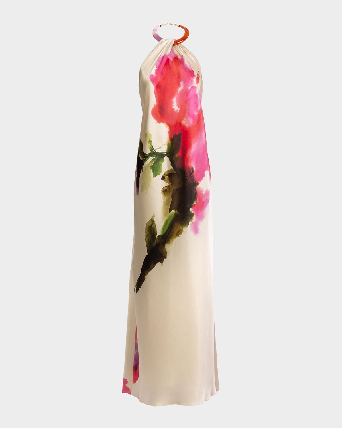 Silvia Tcherassi Jesse Watercolor-Print Backless Halter Dress