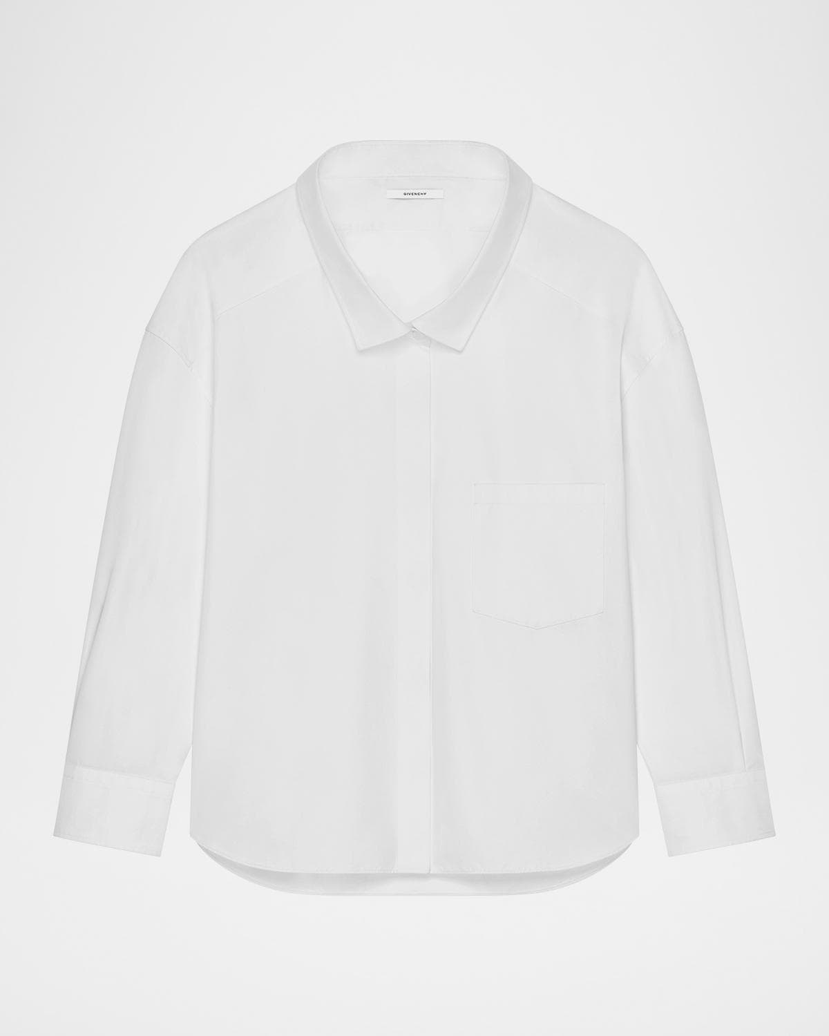 Givenchy Wide-Collar Cotton Poplin Oversized Shirt
