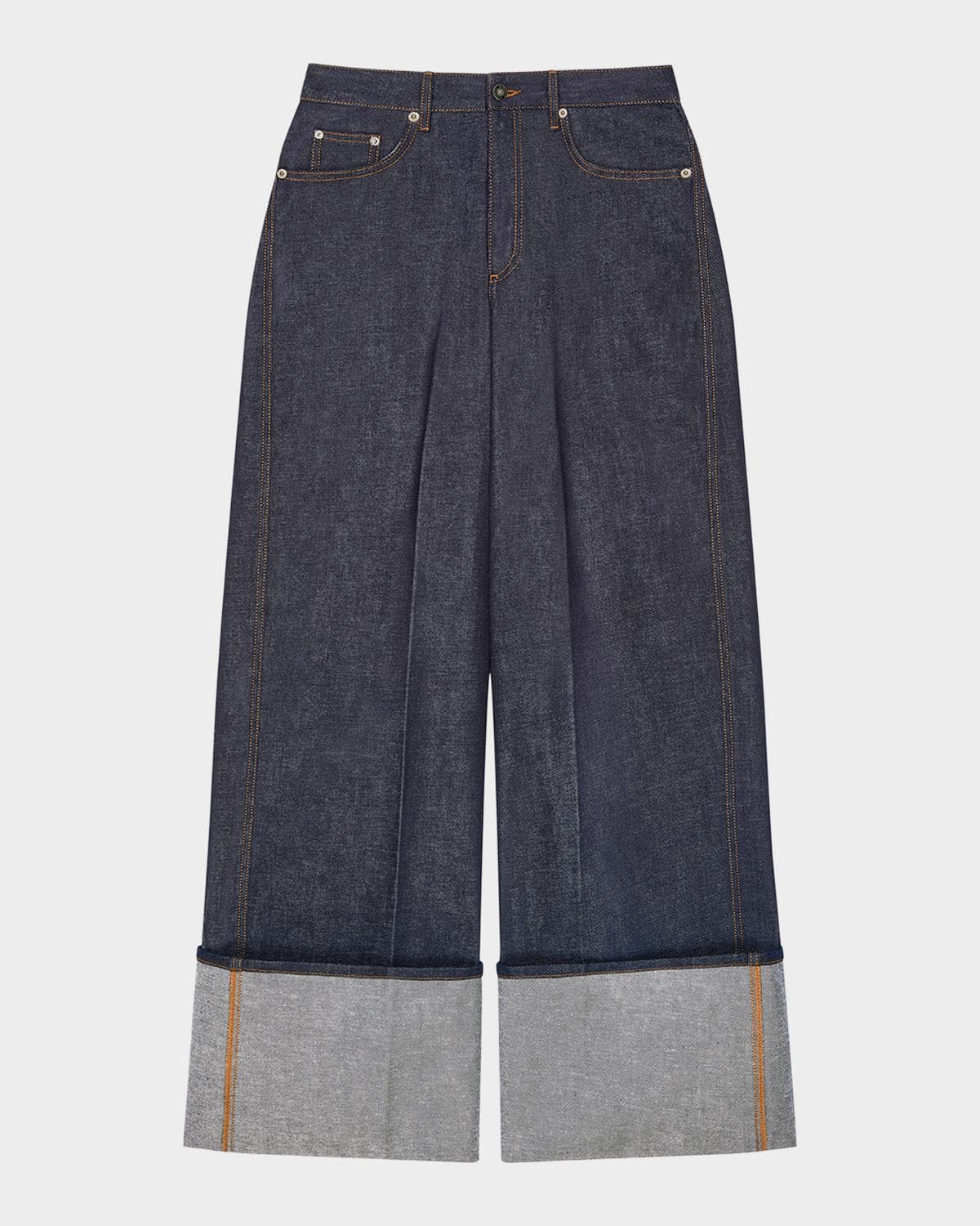 Givenchy Turn-Up Wide-Leg Denim Trousers