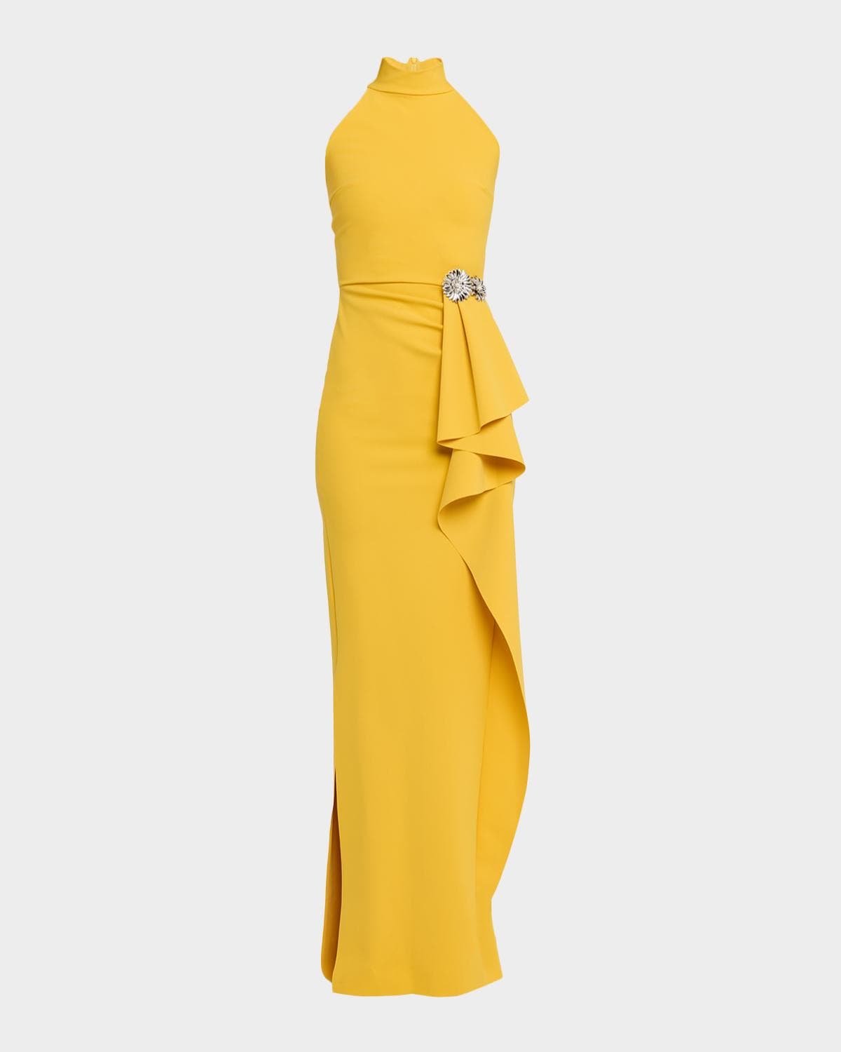 Chiara Boni La Petite Robe Gusay Draped Halter Column Gown