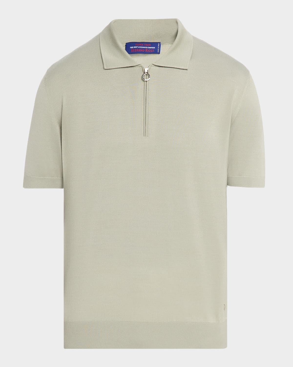 Stefano Ricci Men's Cashmere, Wool and Silk Quarter-Zip Polo Shirt
