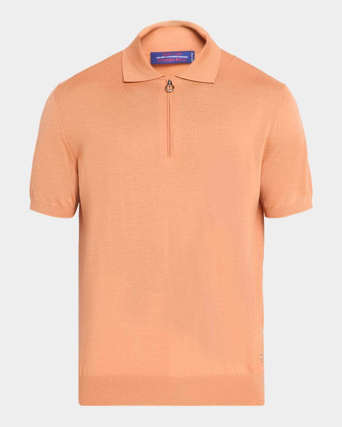 Stefano Ricci Men's Cashmere, Wool and Silk Quarter-Zip Polo Shirt