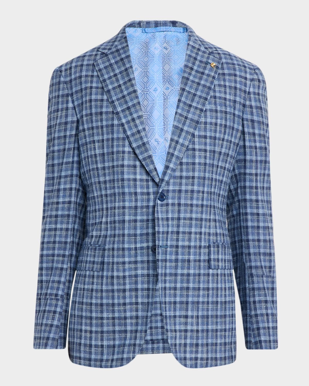 Stefano Ricci Men's Wool, Silk and Cotton Check Sport Coat