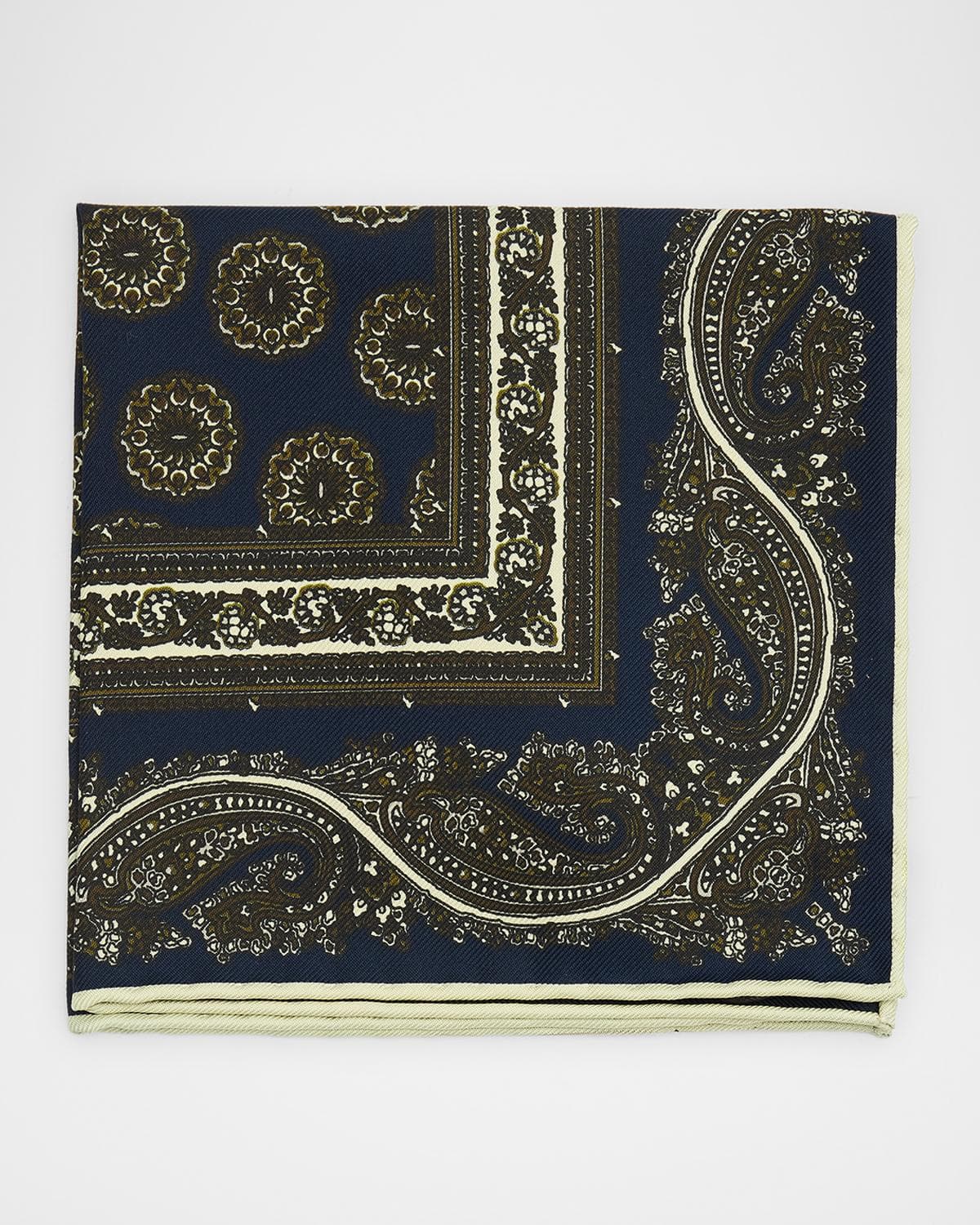 dunhill Men's Paisley Medallion Mulberry Silk Pocket Square