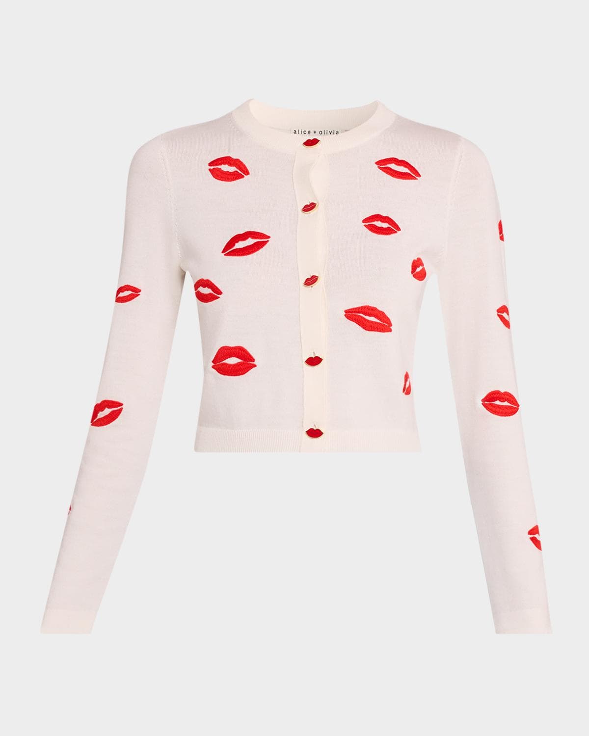 ALICE + OLIVIA Daroda Lip Cardigan