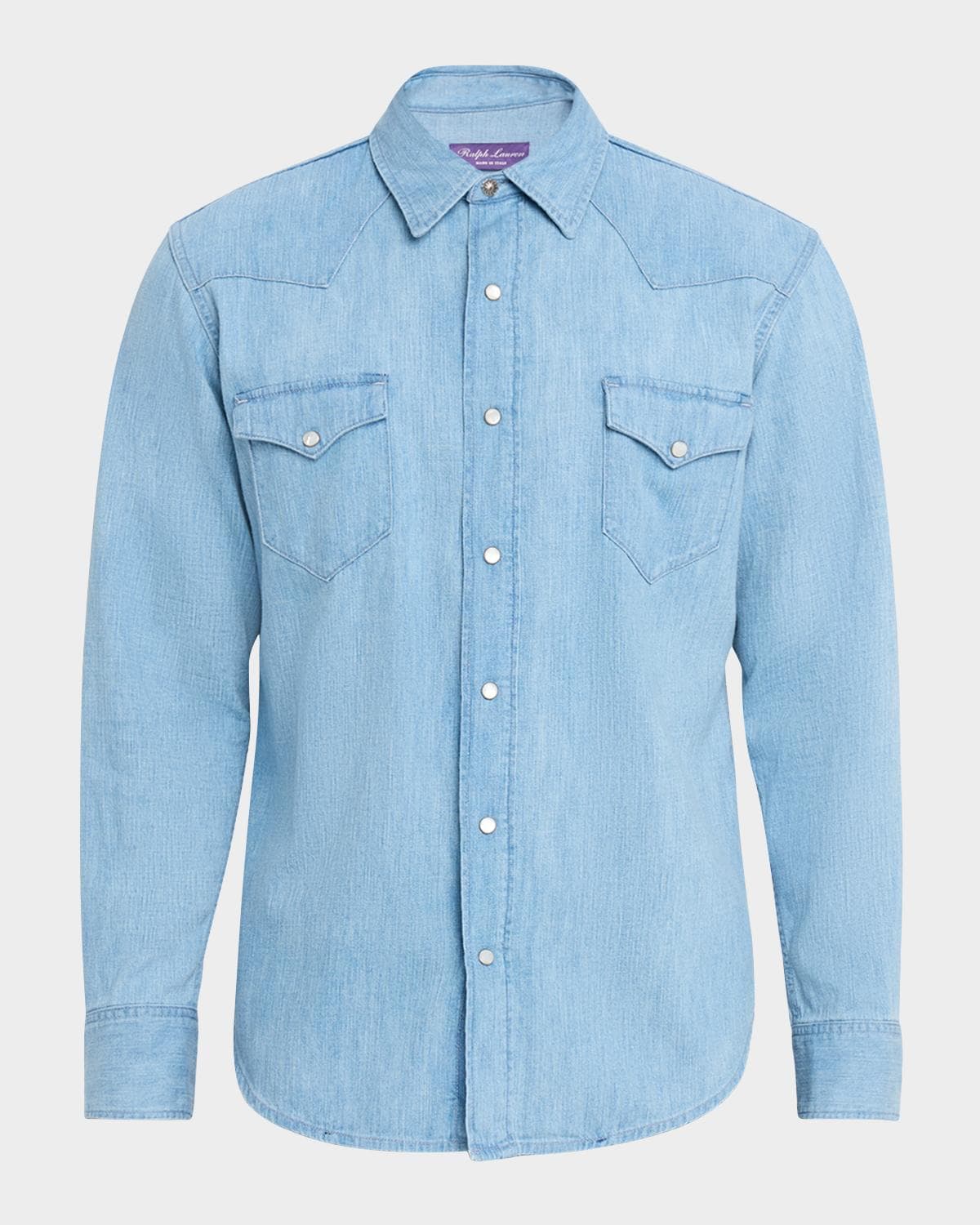 Ralph Lauren Purple Label Men's Cotton-Linen Denim Western Shirt