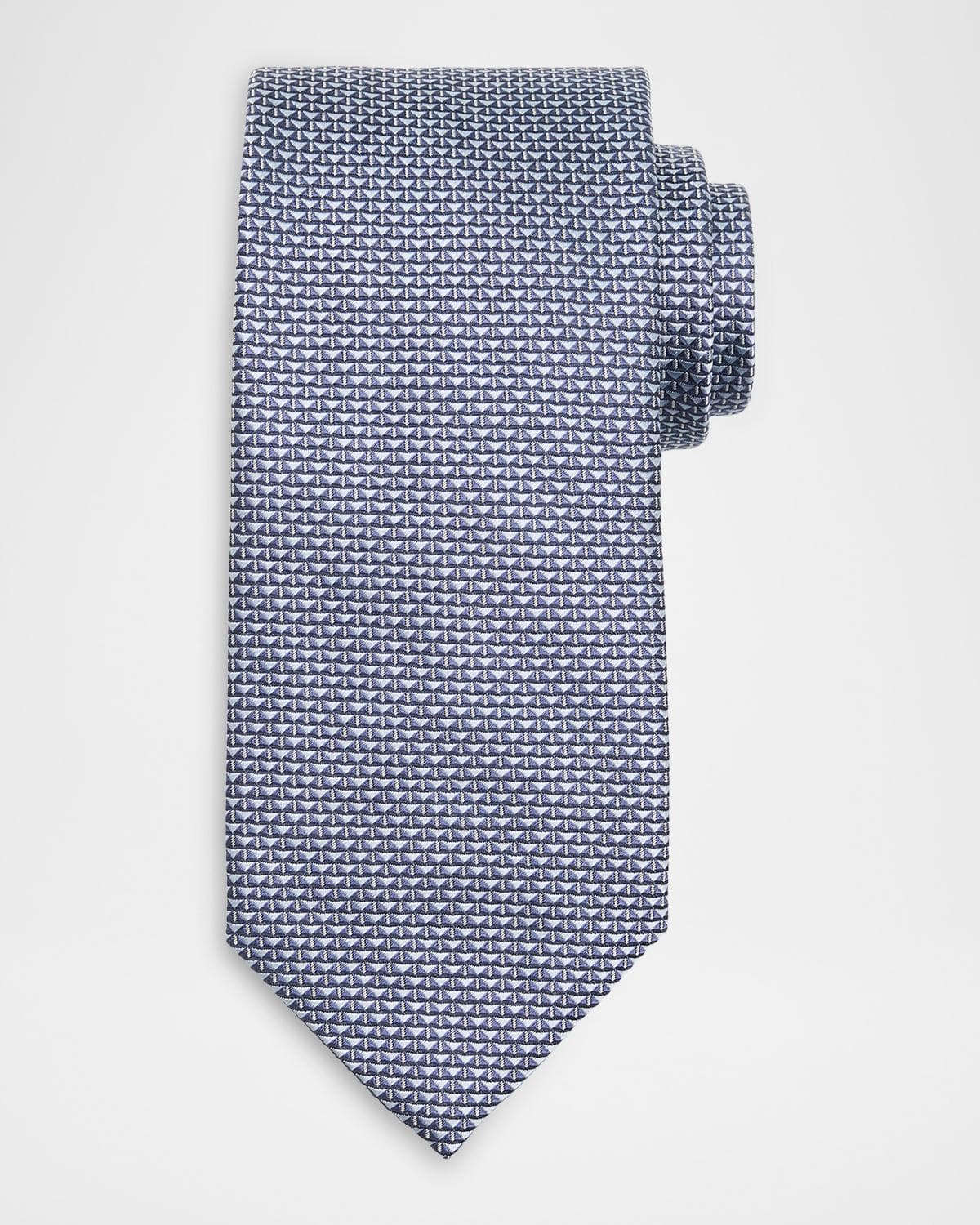 Brioni Men's Micro Triangle Silk Jacquard Tie