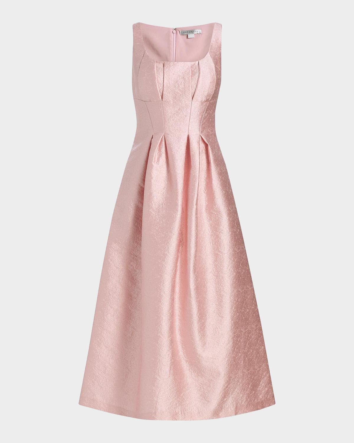 Kay Unger New York June Sleeveless Pleated Jacquard Midi Dress